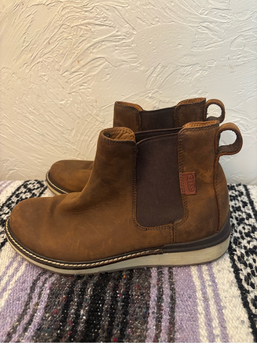 KEEN Brown Leather Chelsea Work Boots
